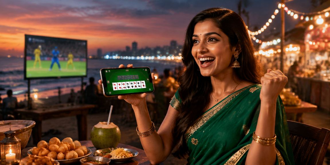Players enjoying online Rummy at Marina Beach Chennai